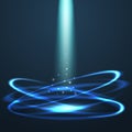 Magic glowing circles vector abstract background with light beam Royalty Free Stock Photo