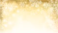 Magic gold Christmas background with snowflakes