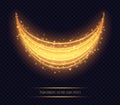 Magic golden light trail effect isolated on transparent background. Royalty Free Stock Photo