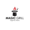 Magic grill logo design concept
