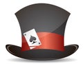 Magic hat and ace card illustration Royalty Free Stock Photo