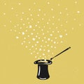 Magic Hat Background with stars dust and magic wand. Royalty Free Stock Photo