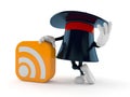 Magic hat character with RSS icon Royalty Free Stock Photo