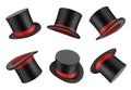 Magic hat. Clothes for magician or gentleman vector realistic top hat