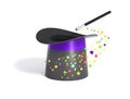 Magic hat and wand with clipping path