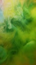 Magic haze paint water mix green yellow vapor ink Royalty Free Stock Photo