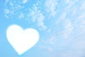 magic heart on blue sky and clound background Royalty Free Stock Photo