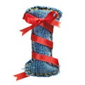 Magic holiday jeans alphabet letter with red ribbon