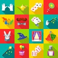 Magic icons set in flat style Royalty Free Stock Photo