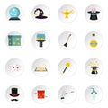 Magic icons set in flat style Royalty Free Stock Photo