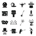 Magic icons set, simple style