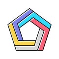 magic impossible geometric shape color icon vector illustration Royalty Free Stock Photo