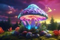 Magic Iridescent Mushroom - Ai image