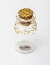 Magic jar with the smallest feather, deams, wish Royalty Free Stock Photo