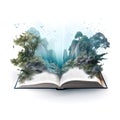 Magic Journal Book Forest and fly Generative AI