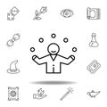 magic juggler outline icon. elements of magic illustration line icon. signs, symbols can be used for web, logo, mobile app, UI, UX Royalty Free Stock Photo