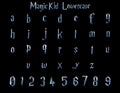Magic kid lowercase metal letters 3D illustration