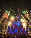 Magic Kingdom Cinderella Castle Fireworks Orlando Royalty Free Stock Photo