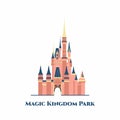 Magic Kingdom Park. It is a theme park at the Walt Disney World Resort in Bay Lake, Florida, near Orlando, Florida. Vector flat