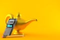 Magic lamp with calculator and pencil