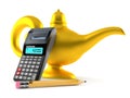 Magic lamp with calculator and pencil