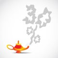 Magic lamp with discount of smoke Royalty Free Stock Photo