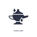 magic lamp icon on white background. Simple element illustration from magic concept Royalty Free Stock Photo