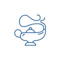 Magic lamp line icon concept. Magic lamp flat  vector symbol, sign, outline illustration. Royalty Free Stock Photo