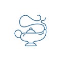 Magic lamp line icon concept. Magic lamp flat  vector symbol, sign, outline illustration. Royalty Free Stock Photo