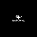 Magic lamp logo template icon isolated on dark background Royalty Free Stock Photo