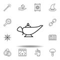 magic lamp, miscellaneous outline icon. elements of magic illustration line icon. signs, symbols can be used for web, logo, mobile