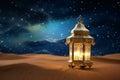 magic lamp in the night christmas lantern in the snow lantern in the snow Royalty Free Stock Photo