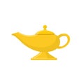 Magic lamp for wish isolated on white background. Genie magic lamp. Royalty Free Stock Photo