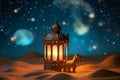 magic lamp on the wall magic lamp in the night magic lantern in the night Royalty Free Stock Photo
