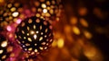 Magic lanterns spin and give beautiful glare to the walls. New Year glowing balls with led diodes are held in hands