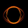 Magic light neon energy circle. Glowing fire ring trace. Royalty Free Stock Photo