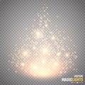 Magic light vector effect. Glow special effect light, flare, star and burst. Isolated spark