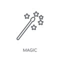 Magic linear icon. Modern outline Magic logo concept on white ba