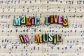 Magic life music sheet musical notes musician lifestyle Royalty Free Stock Photo