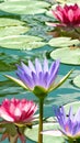 Magic lotus flower on the water
