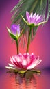 Magic lotus flower on the water Royalty Free Stock Photo