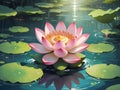 Magic Lotus flower on water Royalty Free Stock Photo