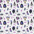 Vector Magic love seamless pattern, witch craft collection Royalty Free Stock Photo