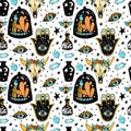 Vector Magic love seamless pattern, witch craft collection Royalty Free Stock Photo