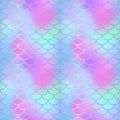 Magic mermaid tail texture. Fish scale seamless pattern.