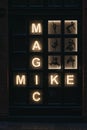 Magic Mike sign outside The Theatre at the Hippodrome Casino in West End, London, UK