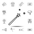 magic movie icon. Simple thin line, outline vector element of Cinema icons set for UI and UX, website or mobile application