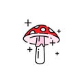 Magic mushroom line icon