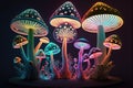 magic mushrooms in forest