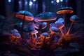 magic mushrooms in forest